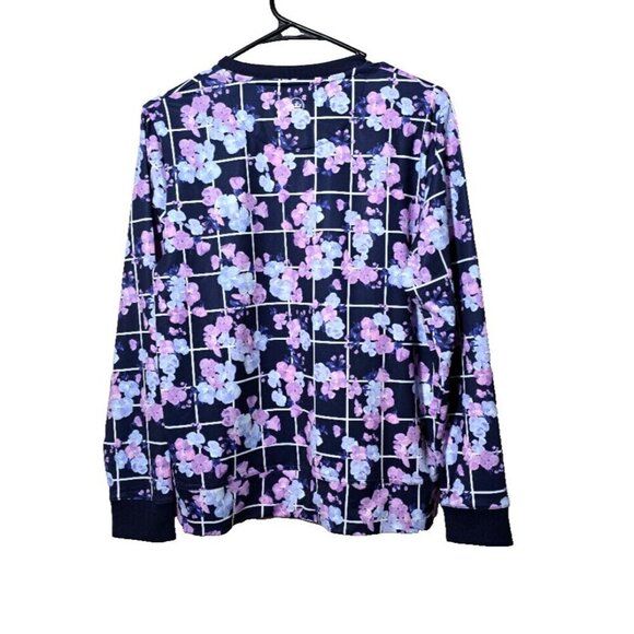 Peter Millar Womens Golf Birdie Sweatshirt M Purple Floral UPF Activewear Sport - Picture 2 of 14